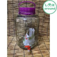 ราคา โหลแก้ว มีก๊อกฝาม่วงความจุ 10 ลิตร C 10L New Look Around (18484421702)