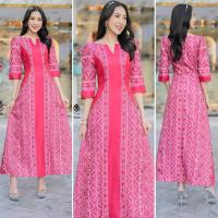 ราคา เดรสลายไทย เดรสใส่ทำงาน เดรสใส่ทำบุญ ชุดเดรสลายไทย (21163607218)