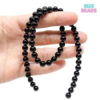 ราคา หินนิลดำ หินโอนิกซ์ หินแท้ สีธรรมชาติ ขนาด 6 มิล เส้นยาว แถมฟรี ลวดตัวนำ ไหมร้อยหิน หินสีดำ Onyx (7592467899)