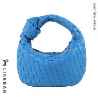 ราคา LIKEBAG กระเป๋าสานแฟชั่นแบบออริจินัลหนัง PU ซิปกระเป๋าทอมือแท้สำหรับผู้หญิง (16020864870)