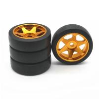 ราคา 4Pcs Rubber Racing Tire Tyre Metal Wheel Rim for Wltoys 284131 K969 K989 Kyosho Mini Z 1 28 RC Car Spare Parts Red (19757547211)