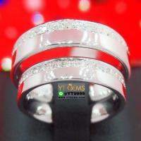 ราคา แหวนคู่ แหวนเพชร แหวนเงินแท้ ชุบทองคำขาว เพชร Swiss YTG 10418 (17456979765)