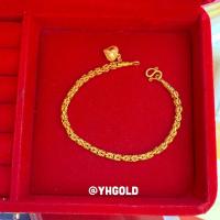 ราคา สร้อยข้อมือทอง2สลึง YHGOLD มีนาตุ้งติ้ง คั่นกลม ทองคำแท้96 5 (21287147482)