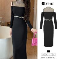 ราคา ZY HT EraVogue เดรสผู้หญิง เดรสสีดำ เดรสปาดไหล่ เดรสแขนยาว เดรสตาข่าย เดรสไฮโซ เดรสออกงาน ชุดราตรี เดรสเซ็กซี่ 20731 (20834553843)