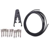 ราคา 10Ft Guitar Solderless Pedalboard Cable Kit Angle Audio 6 35 Plugs for Guitar Effects Pedals (12080888754)