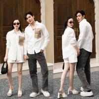 ราคา ชุด คู่ เซตเสื้อเชิ้ตขาว กางเกงขาสั้น VSM (16385145519)