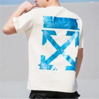 ราคา Off White Classic Arrow Print Classic Male and Female Couples Pure Cotton T shirt (19769512449)