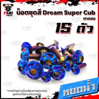 ราคา น็อตชุดสีดรีมดรีม110i ปี 2018 1ชุด 15 ตัว น๊อตชุดสีDreamDream110iSuper Cub ตากลม น็อตเฟรมดรีม น็อตดรีม น็อตสแตนเลส (16443516822)