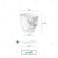 ราคา กระถางต้นไม้ กระถางมินิมอล ลายหินอ่อน B HOME กระถางต้นไม้ลายหินอ่อน จานรองกระถาง หน้ากว้าง5 6 5 7 5 นิ้ว กระถางสวยงาม กระถางต้มไม้พลาสติก Plant pot ของแต่งบ้าน มินิมอล วัสดุแข็งแรง น้ำหนักเบา เคลื่อนย