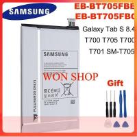 ราคา แบตเตอรี่ แท้ แท็บเล็ตสำหรับSamsung Galaxy Tab S 8 4 T700 T705 SM T700 T701 SM T705 4900MAh EB BT705FBE EB BT705FBC ชุดไขควงฟรี (15163722010)