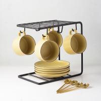 ราคา Genuine Original High end Nordic matte coffee cup and saucer household retro afternoon tea set ins net red exquisite flower tea cup ceramic cup (20045065037)