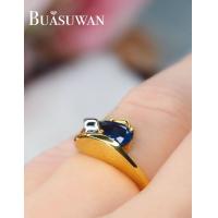 ราคา แหวน พลอยไพลิน ตัวเรือนทองคำแท้ 18K พลอยไพลินเป็นทรงหยดน้ำ สีน้ำเงิน เหมาะสวมติดนิ้วได้หลากหลายโอกาส พร้อมใบรับประกันจากทางร้าน (21230350394)