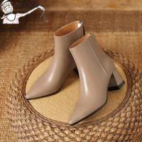 ราคา รองเท้าบูทหุ้มข้อส้นสูงปลายแหลมสำหรับผู้หญิงรองเท้า Sepatu BOOT Pendek สไตล์เกาหลีรองเท้าส้นตึกส้นสูงผู้หญิงแฟชั่นบูท (19719696043)