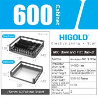 ราคา HIGOLD Cabinet Pull Out Basket Double Drawer With Dish Rack 304 Stainless Steel Kitchen Storage Seasoning Basket Dish Basket Premium Grey (18602778528)