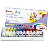 ราคา สีน้ำหลอดลามิเนต เพนเทล Pentel Water Colours 12 สี 18 สี (17280777409)