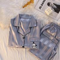 ราคา เซท ชุดนอน เสื้อยืดคอกลม กางเกงคุโรมิชุดนอนสตรีฤดูใบไม้ผลิ และฤดูใบไม้ร่วงผ้าไหมน้ำแข็งแขนยาวฤดูร้อนหรูหราขนาดใหญ่น่ารักจริงชุด ที่บ้านโกรธ (19115296904)