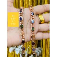 ราคา พิงค์โกลด์ สร้อยข้อมือ พลอยนพเก้า ไม่ลอกไม่ดำ ขนาดหลากหลาย 6 7 5 (17446807223)