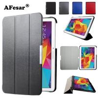 ราคา SM t530 t535 t531 tablet stand cover case for Samsung Tab 4 10 1 Ultrathin slim leather smart cover case magnetic auto sleep (457217233)