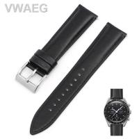 ราคา ดั้งเดิม สาย Omega นาฬิกาหนังแท้สำหรับนาฬิการ่วม Moonswatch สายรัดปล่อยเร็วสายข้อมือสำหรับเปลี่ยนแฟชั่น20มม (19881168090)