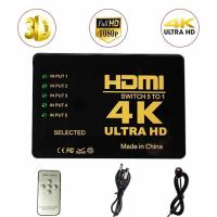 ราคา HDMI Switcher 4K HD1080P 3 5พอร์ต HD ตัวเลือกสวิทช์ Splitter Hub IR Remote Controller HDTV DVD TV กล่อง Z2 (13361749352)