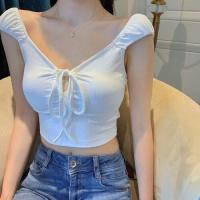 ราคา Dahong 56008 เสื้อเปิดไหล่ เสื้อกล้าม รัดรูป สายผูกโบว์เปิดรูอก เสื้อไหมพรม ชักร่อง (7327144806)