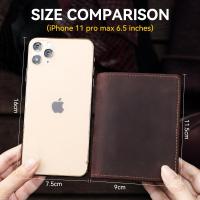 ราคา R Men S Short Wallet Handmade Genuine Leather Card Slot Money Bag Coin Purse With Zipper Portable Fold Wallet For Male (19842331224)