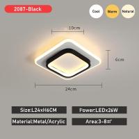 ราคา โคมไฟเพดานทันสมัยสำหรับห้องครัวห้องนั่งเล่นทองสีดำ Led ไฟติดเพดานสำหรับทางเดินห้องนอนสีขาวโคมไฟระเบียงโคมไฟ (8065555315)