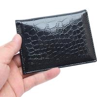 ราคา 1ชิ้นกระเป๋าสตางค์บล็อคหนังจระเข้ PU กระเป๋าใส่บัตรเครดิตตัวอักษรเดี่ยวของขวัญตามสั่งกล่องบัตรประชาชน (17891096913)