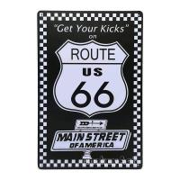 ราคา ป้ายสังกะสีวินเทจ Get Your Kicks on Route US 66 ขนาด 20x30 ซม (110237054)