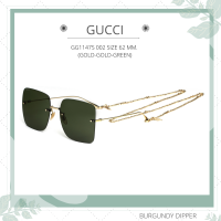 ราคา แว่นกันแดด GUCCI GG1147S 002 SIZE 62 MM GOLD GOLD GREEN (16535356531)