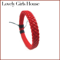 ราคา สินค้าดีที่สุด บ้านสาวน่ารัก สร้อยข้อมือหนังสำหรับทุกเพศกำไลข้อมือร้อยเชือกทำจากหนังสีดำปรับได้ (3881960689)