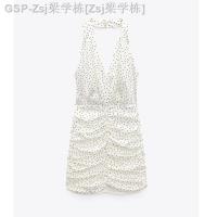 ราคา ใหม่ Zara9 0ชุดเดรสแบบพับเปิดหลังลายจุดคลื่นชุดเดรสหน้าร้อนข้อมูลใหม่8397173 070 (18472036560)