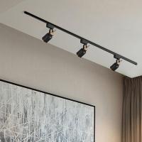 ราคา Aisilan GU10 Bulb 7W Led Track Light Aluminum Ceiling Rail Track lighting Spot Rail Spotlights Painting display AC90 260V (12292036463)