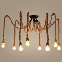 ราคา โคมไฟระย้าเชือกแบบย้อนยุคสไตล์อุตสาหกรรมโคมไฟติดเพดาน E27ห้องรับประทานอาหารร้านอาหารโคมไฟแขวนแมงมุมตกแต่งบ้าน (19108822655)