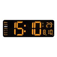 ราคา JJT นาฬิกาแขวน 13นิ้ว นาฬิกาปลุกอิเล็กทรอนิกส์ไฟ LED ทรงสี่เหลี่ยม 13ขนาดนาฬิกาแขวน นาฬิกาแขวนผนัง 3 มิติร่วมสมัย ปฏิทินนาฬิกาดิจิตอล นาฬิกาแขวน (17806936441)