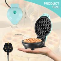 ราคา เครื่องทำวาฟเฟิลขนาดเล็กกะทัดรัดเคลือบ Nonstick เครื่องทำวาฟเฟิลสำหรับอาหารเช้าเครื่องทำวาฟเฟิลขนมปังกรอบสีน้ำตาลกลม4นิ้ว550วัตต์ (21085857598)