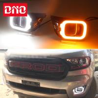 ราคา ไฟหน้ารถ LED สำหรับ T8 Ford Ranger ไฟเลี้ยวสีเหลืองไฟเลี้ยวเดย์ไลท์สำหรับ2020 2019 (20475123919)