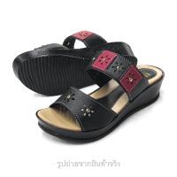 ราคา มาใหม่ รองเท้าผู้หญิงส้นสูง 2 นิ้ว ส้นตึก แบบสวม นิ่มมาก (20593452260)