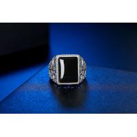 ราคา Sunrichh แหวนชายสลักแกะสลักลูกไม้เขียวเข้มแบบวินเทจจากยางม่วงแก้วมรกต (20620731710)