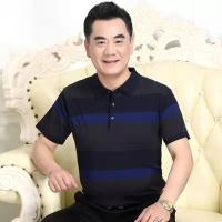 ราคา เสื้อยืด2023สำหรับผู้ชายใหม่ฤดูร้อนวัยกลางคนฤดูร้อนแขนสั้นผ้าไอซ์ซิลค์เสื้อโปโลสำหรับผู้ชายวัยกลางคนขนาดใหญ่ (19520739219)