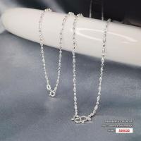 ราคา สร้อยคอเงินแท้ 925 Italy ลายบอลกระจกสลับกลองมูน SS0032 (20384482467)