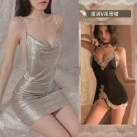 ราคา ชุดชั้นในอารมณ์เซ็กซี่แบบออริจินัลชุดเดรสชุดนอนฉลุลายรัดสะโพกผ้าลูกไม้ยั่วยวนเครื่องแบบเลขานุการแบบซีทรูสายเดี่ยว (19564911033)