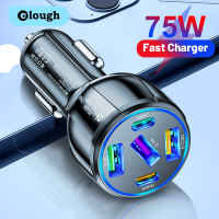 ราคา Elough เครื่องชาร์จในรถที่ชาร์จ USB ในรถ75W ที่ชาร์จแบตเตอรี่ Type Cพอร์ต3USB 2Type C ชาร์จไฟเข้าเร็วพอร์ต PD QC3 0ที่ชาร์จแบตเตอรี่โทรศัพท์ในรถสำหรับ Iphone Xiaomi Huawei Samsung (18631087538)