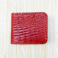 ราคา กระเป๋าสตางค์หนังวัวแท้ ลายจระเข้นูน สีแดง กระเป๋าตังค์ 2 พับแฟชั่น เป็นหนังวัว อัดลายจระเข้ เกรดพรีเมี่ยม หนังแท้แนววินเทจ (18444482701)