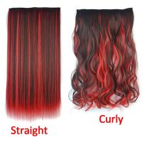 ราคา สังเคราะห์5คลิปต่อผม24นิ้วยาวตรงผม20นิ้วยาวหยิกวิกผมสีดำสีน้ำตาลไฮไลท์สีชมพูสีฟ้าสีเขียว (16397351388)