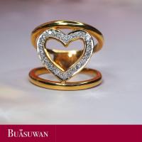 ราคา แหวนเพชร ตัวเรือนทองคำแท้ 18K แหวนเป็นรูปทรง หัวใจ แบบน่ารัก ๆ สามารถ สวมติดนิ้วได้ในทุกๆโอกาส การันตี เพชรแท้ ทองแท้ (17030044423)