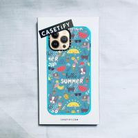 ราคา CASETiFY X ฤดูร้อนป้ายการ์ตูนแมวป้าย Wathet Blue Case IPhone 14 13 12 11 Pro Max Mini XS MAX XR X SE 6 6S 7 8 Plus Soft Case (16789231007)
