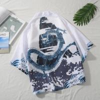 ราคา เสื้อเชิ้ตแขนสั้นพิมพ์ลายมังกรแฟชั่นสไตล์จีนสําหรับผู้ชาย (16452043027)
