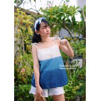 ราคา เสื้อสายเดี่ยวผ้าฝ้ายมัดย้อม (2387210261)