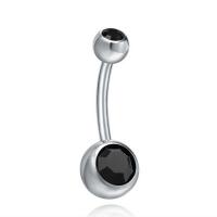ราคา จิวสะดือสแตนเลสแท้ จิวหูสแตนเลสแท้ Navel 2 CZ STONE Korean earring navel CZ Stainless Steel ascessories (10693913987)